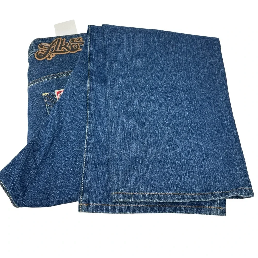 AKADEMIKS NWT Vintage J1 SoHo Men's Jeans Blue Baggy Wide Leg Denim‎ Y2K Size 34